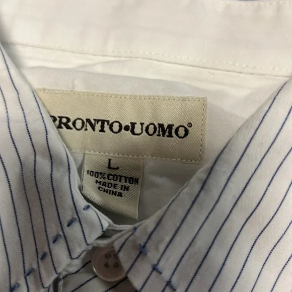 ⭐️ 2 for $15 Pronto Uomo striped long sleeve casual or dress button down - Picture 4 of 7